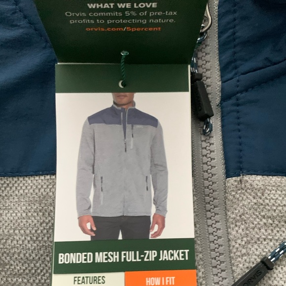 NWTOrvis XL, XXL Bonded mesh full zip jacket size Grey and Blue - Picture 4 of 16